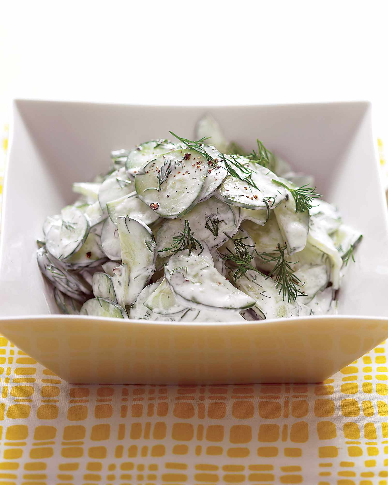 cucumber salad with sour cream and dill dressing