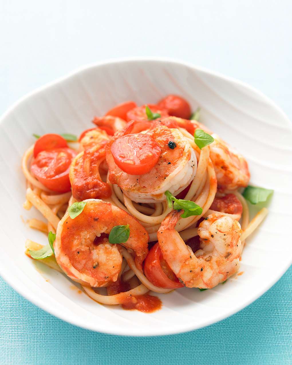 Shrimp, Tomato, and Basil Pasta