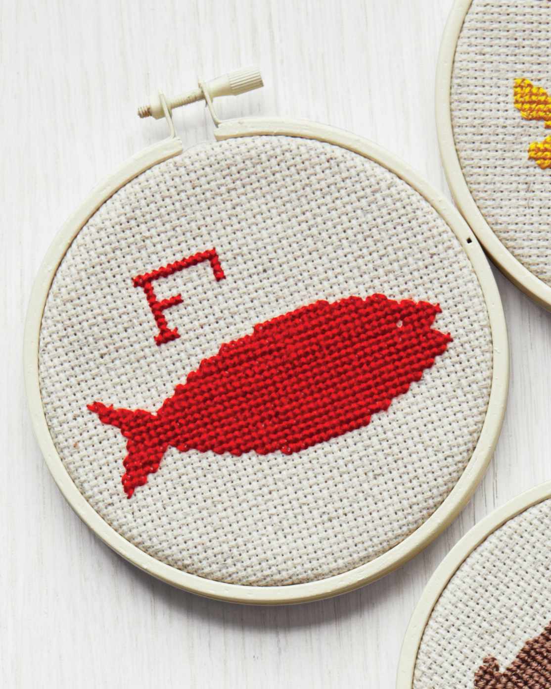 Cross-Stitch Alphabet and Fish