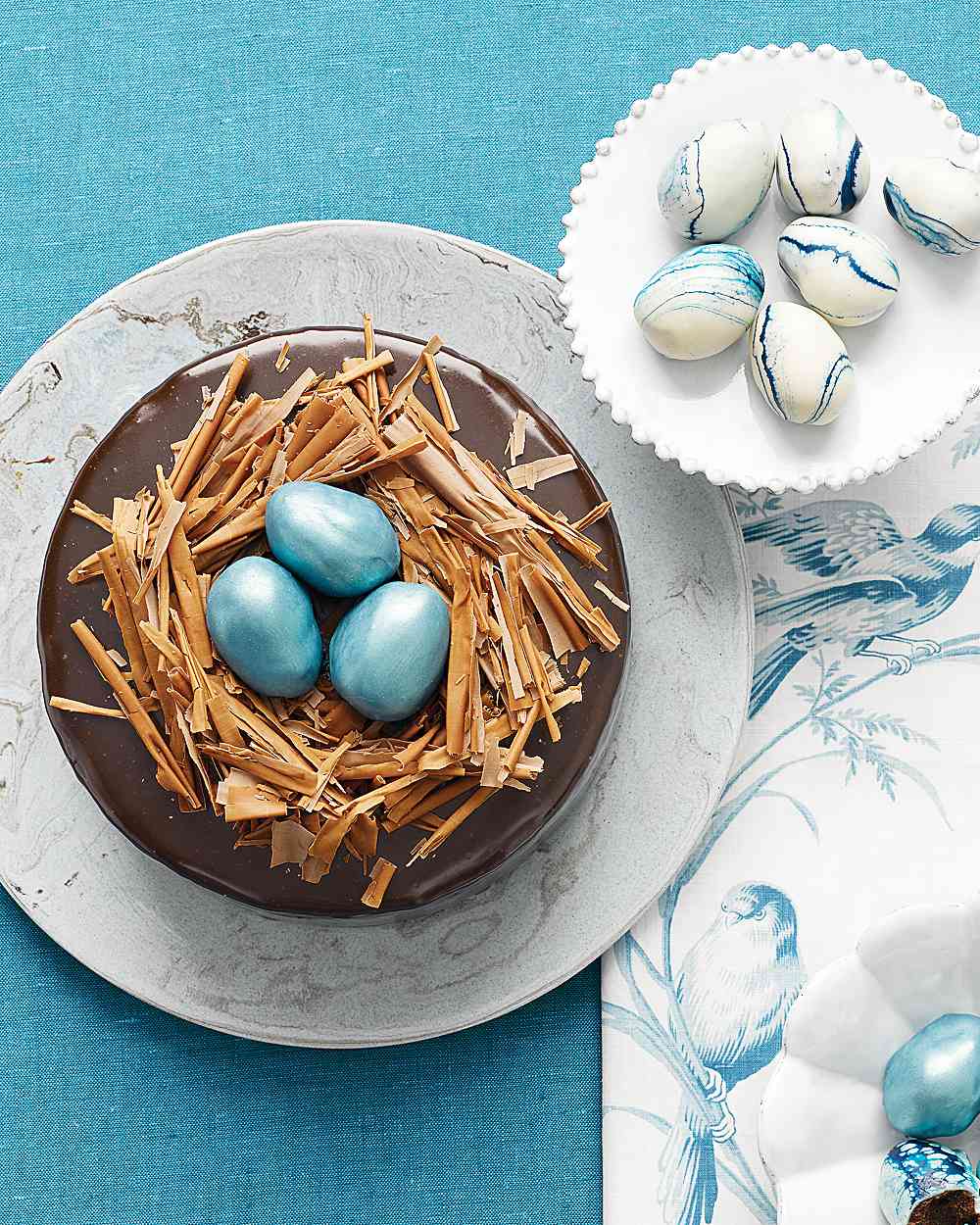 Rich Chocolate Cake with Ganache Frosting and Truffle-Egg Nest
