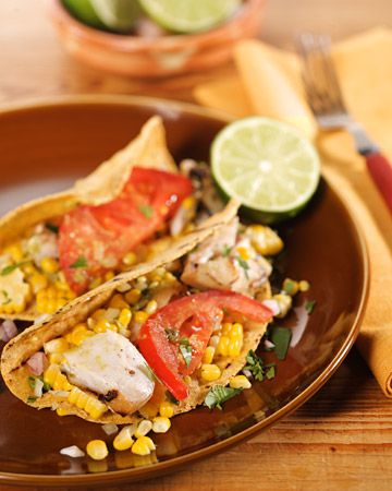 Grilled Fish Tacos with Roasted Chile and Avocado Salsa
