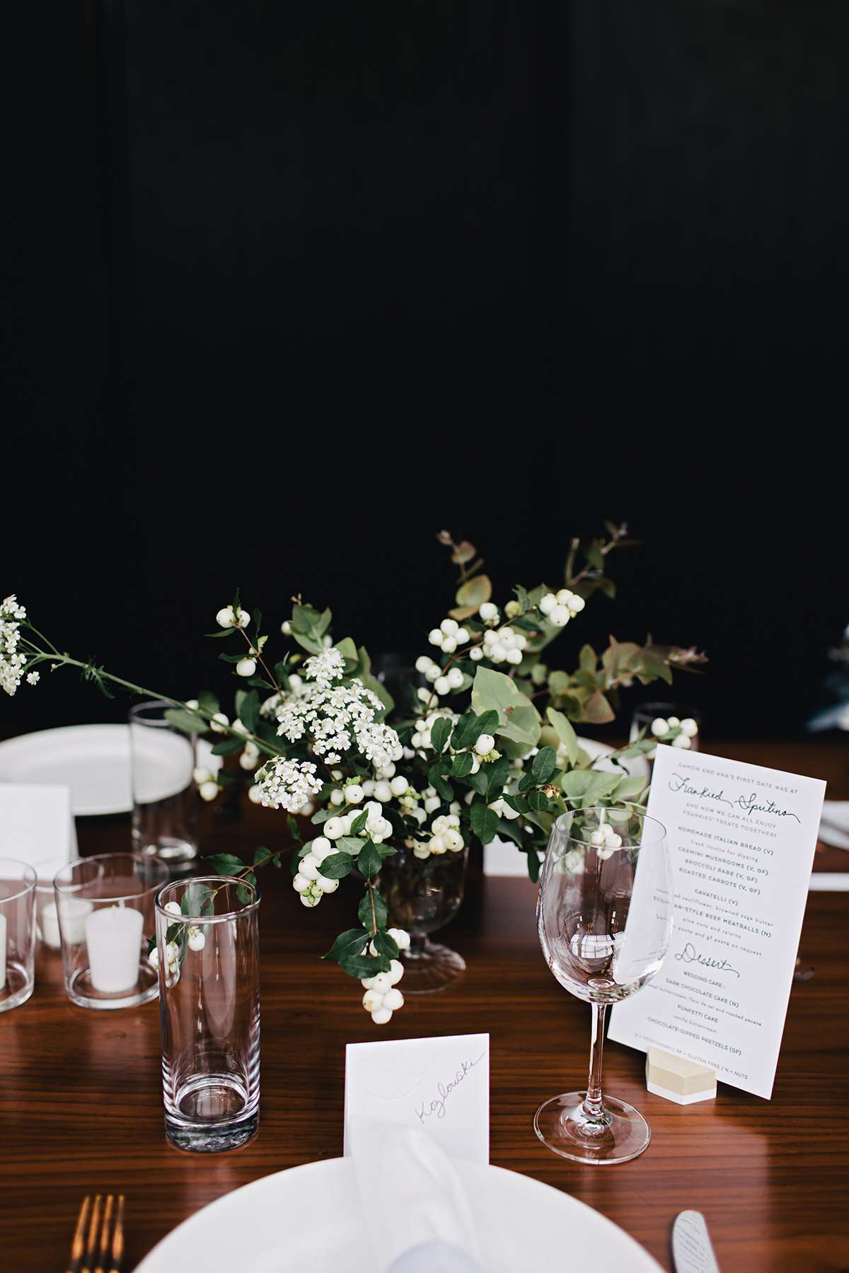 ana and damon reception table decor