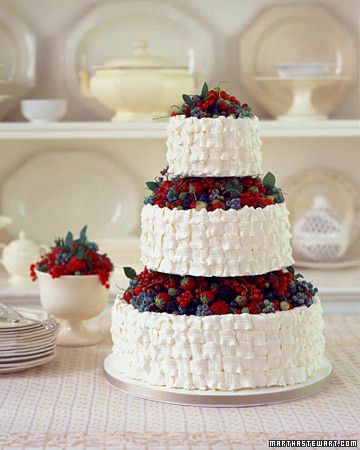 Basket of Berries Wedding Cake