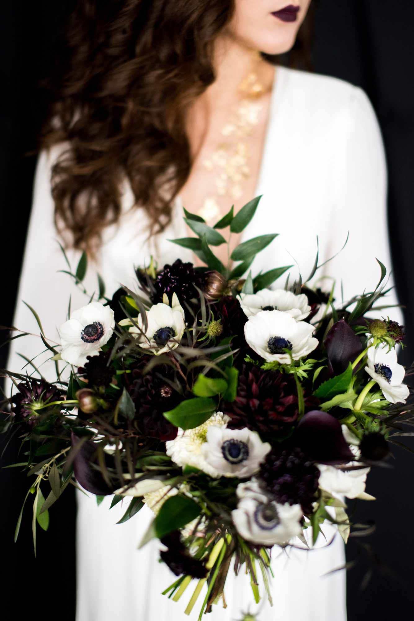 black white wedding bouquet