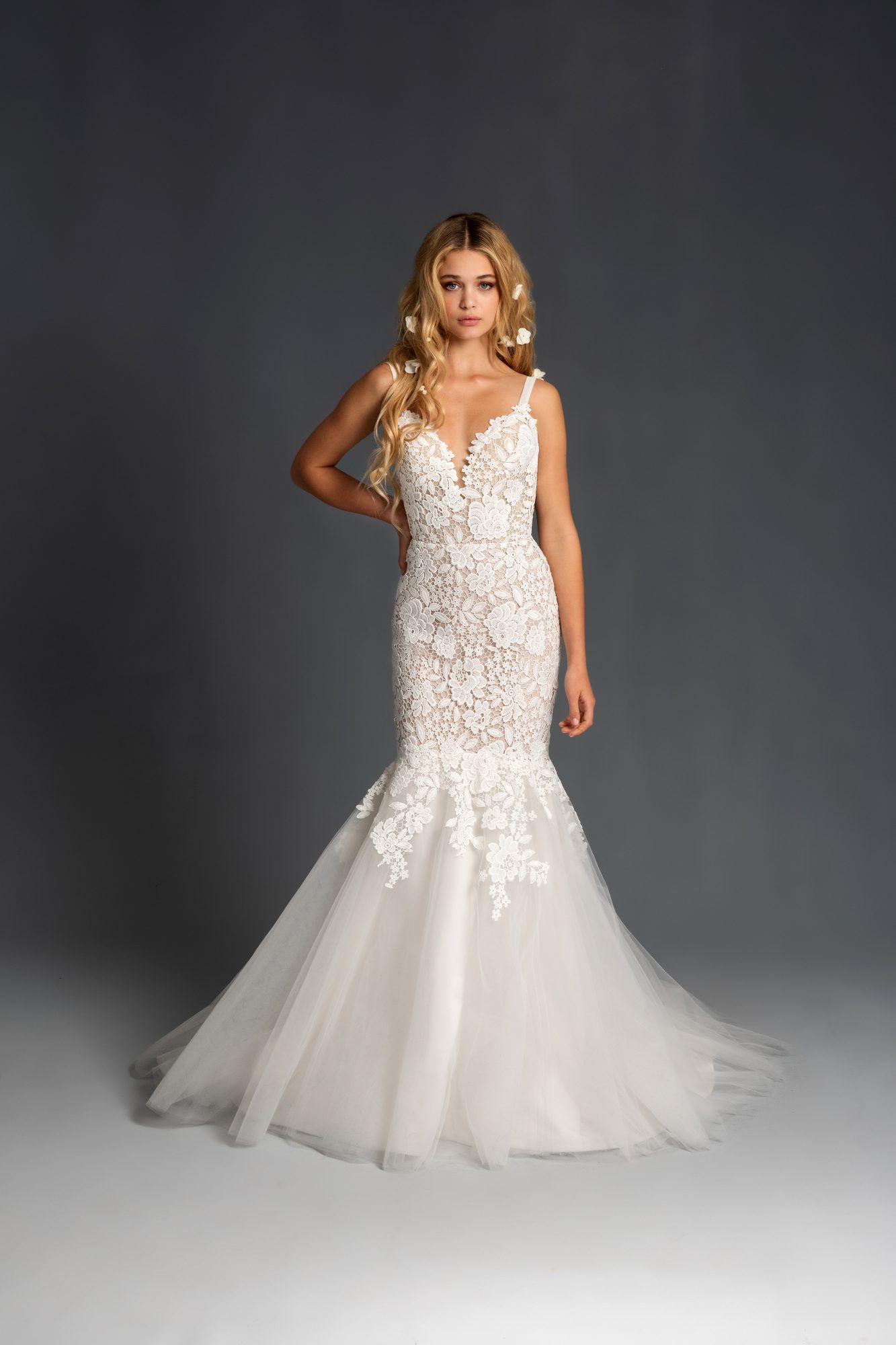 blush hayley paige sleeveless lace mermaid wedding dress spring 2020