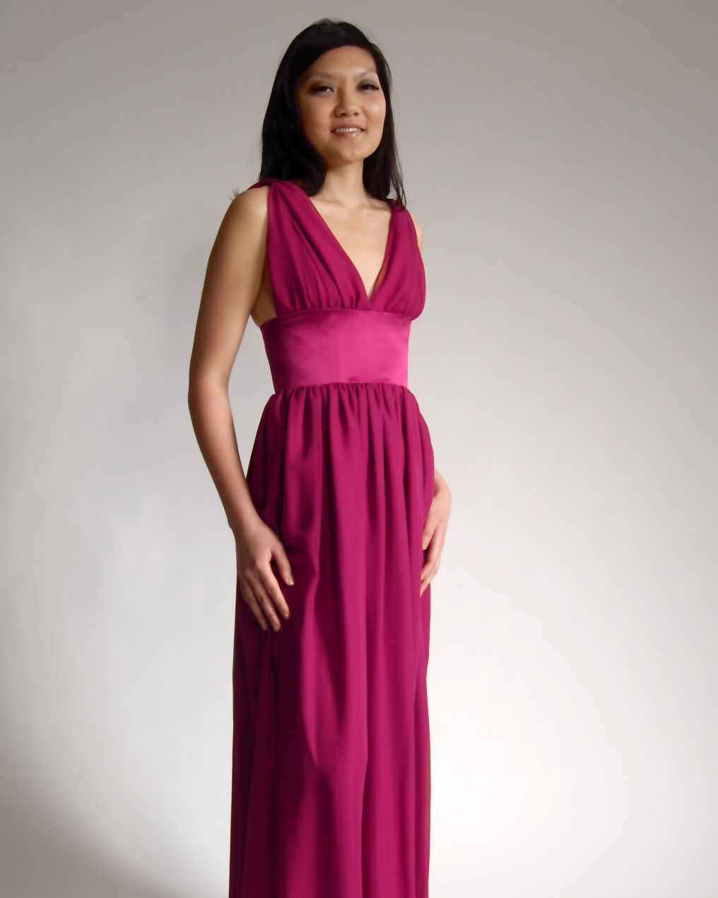 Floor-Length Pink Bridesmaid Dress
