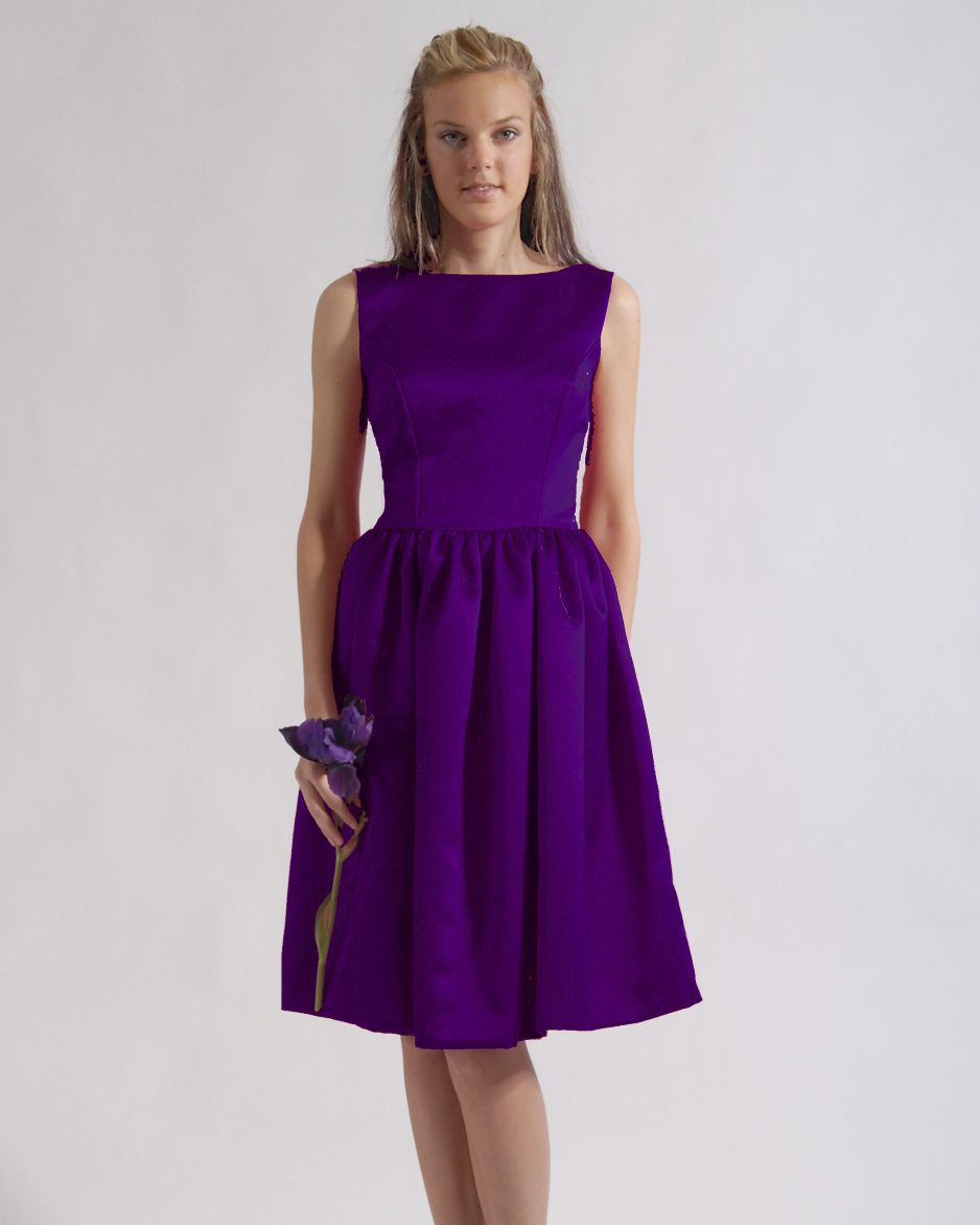 Short Purple Bridesmaid Dress