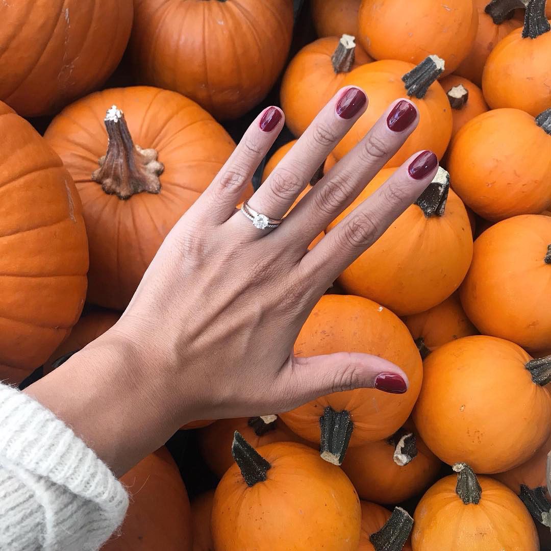 engagement ring selfie pumpkin patch