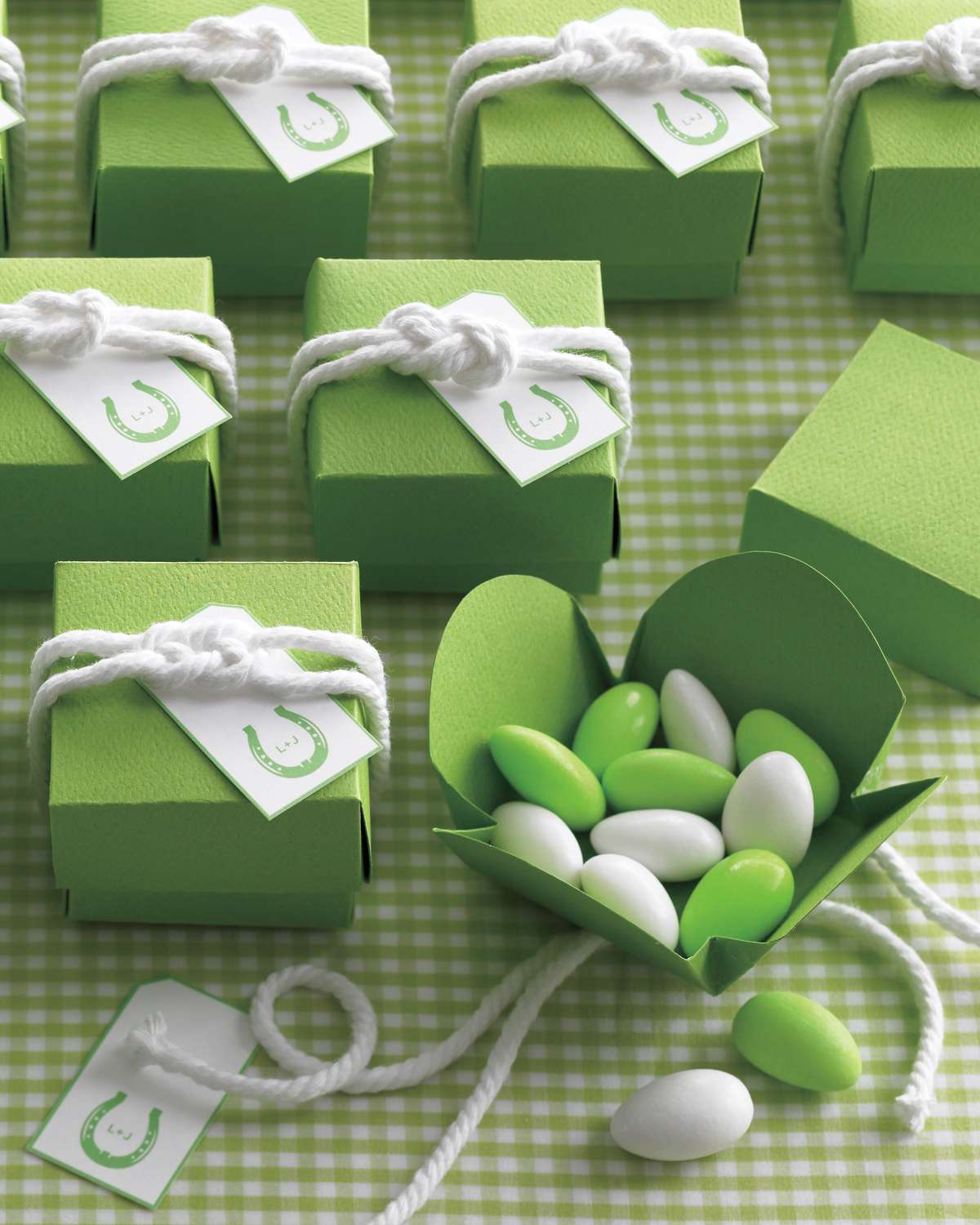 Spring Green Candy Favor Boxes