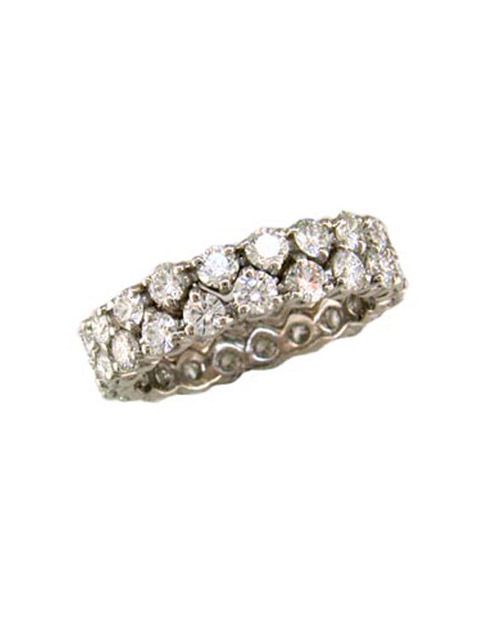 Wedding Band with Two Rows of Diamonds