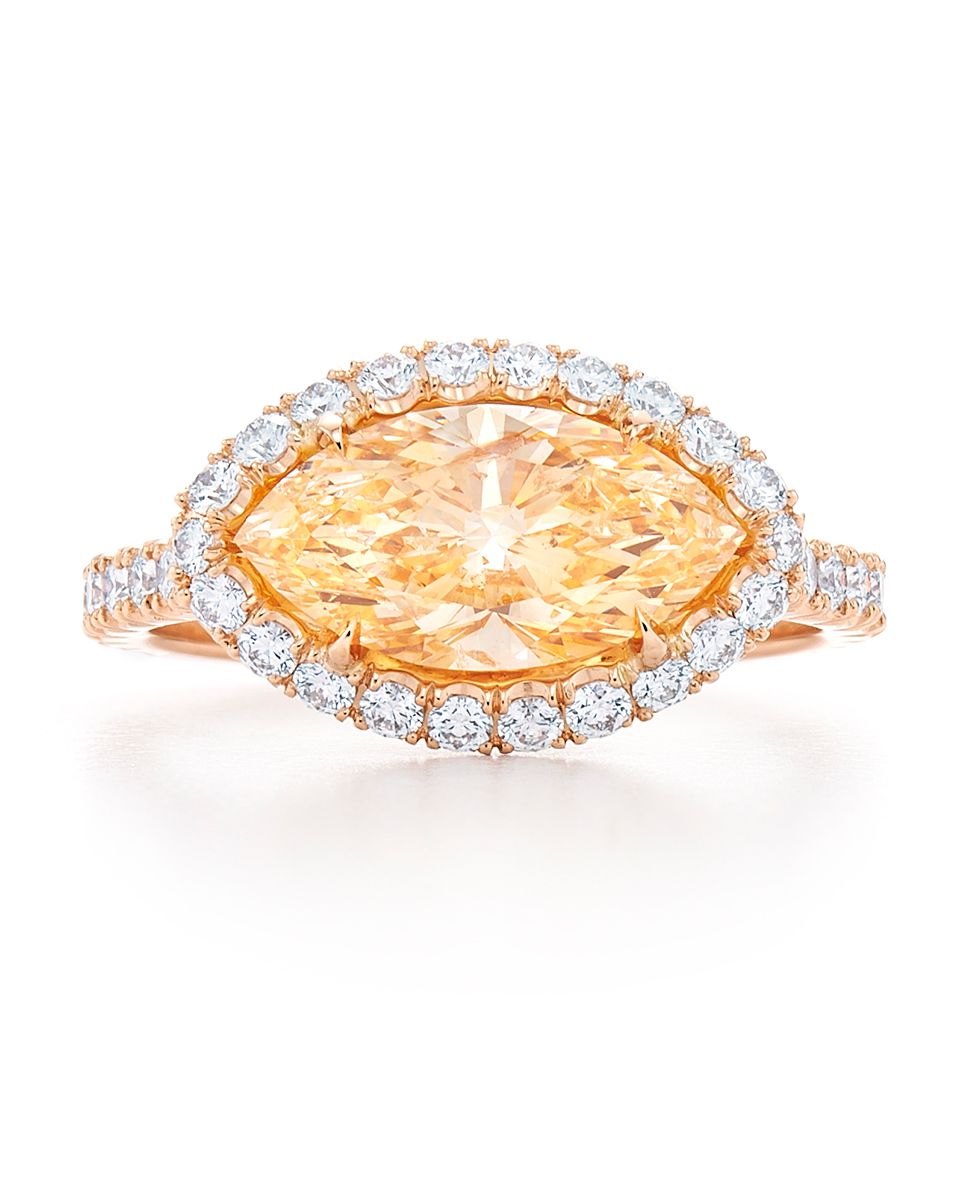 Marquise-Cut Yellow Diamond Engagement Ring