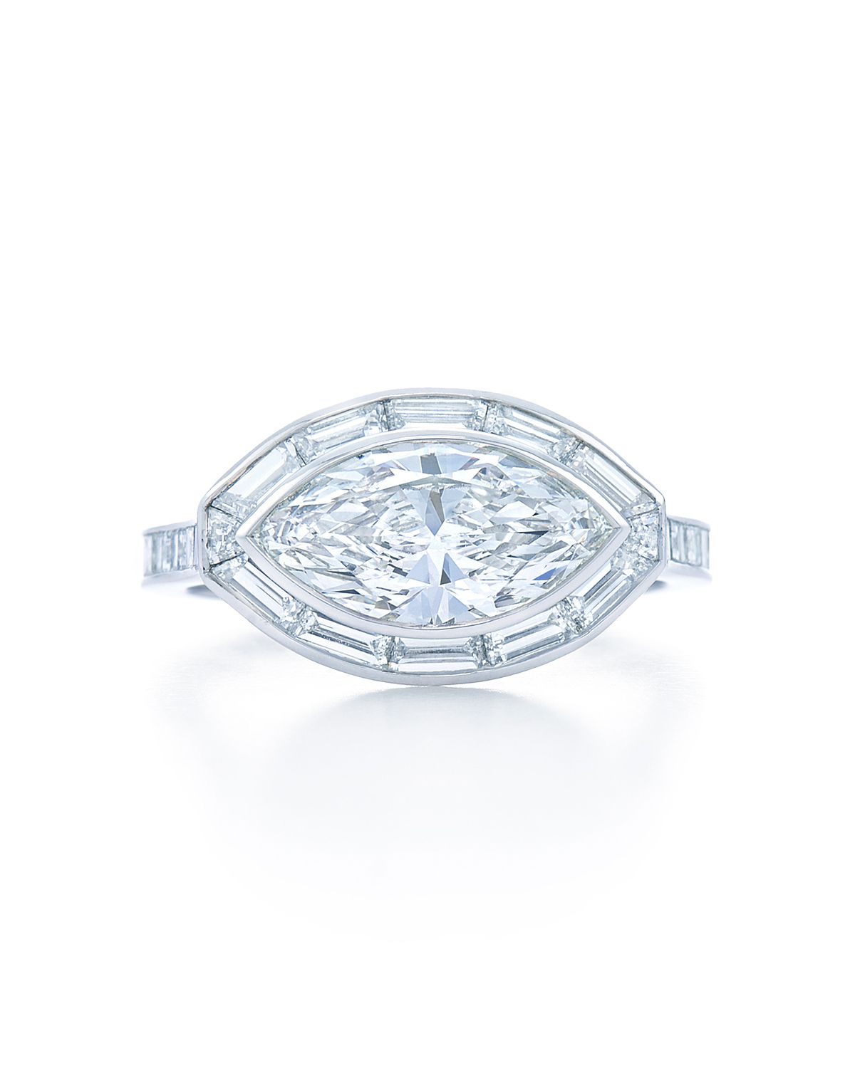 Marquise-Cut Platinum East-West Engagement Ring