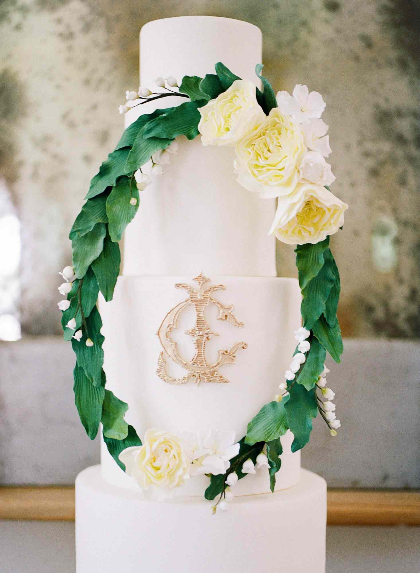 monogram wedding cake alicia lacey buttercream bakery