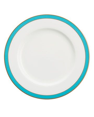 Teal and White Salad Plate