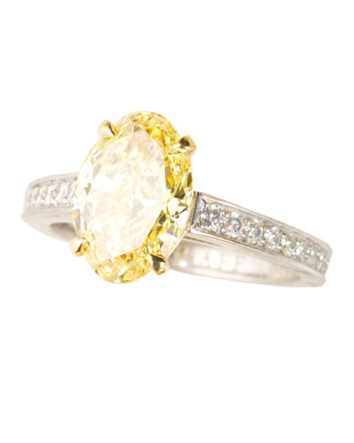 Oval-Cut Yellow Diamond Engagement Ring