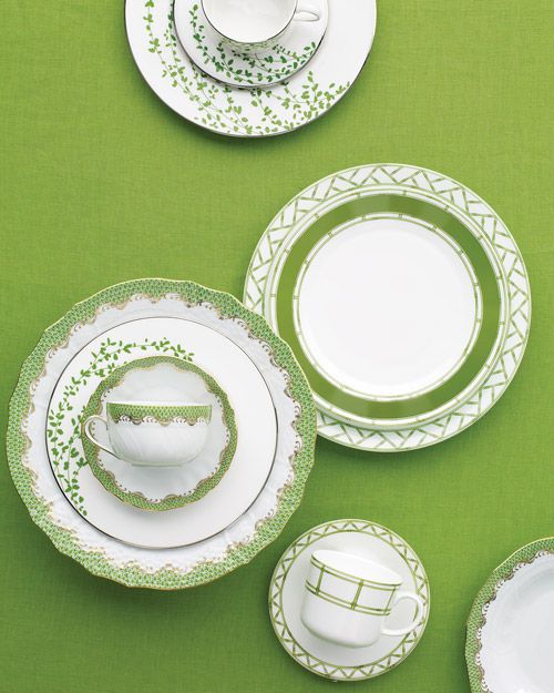 Green and White China