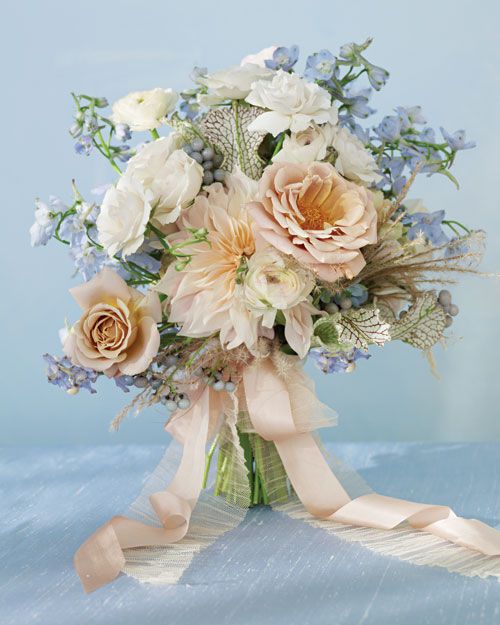 Nude and Powder Blue Bouquet