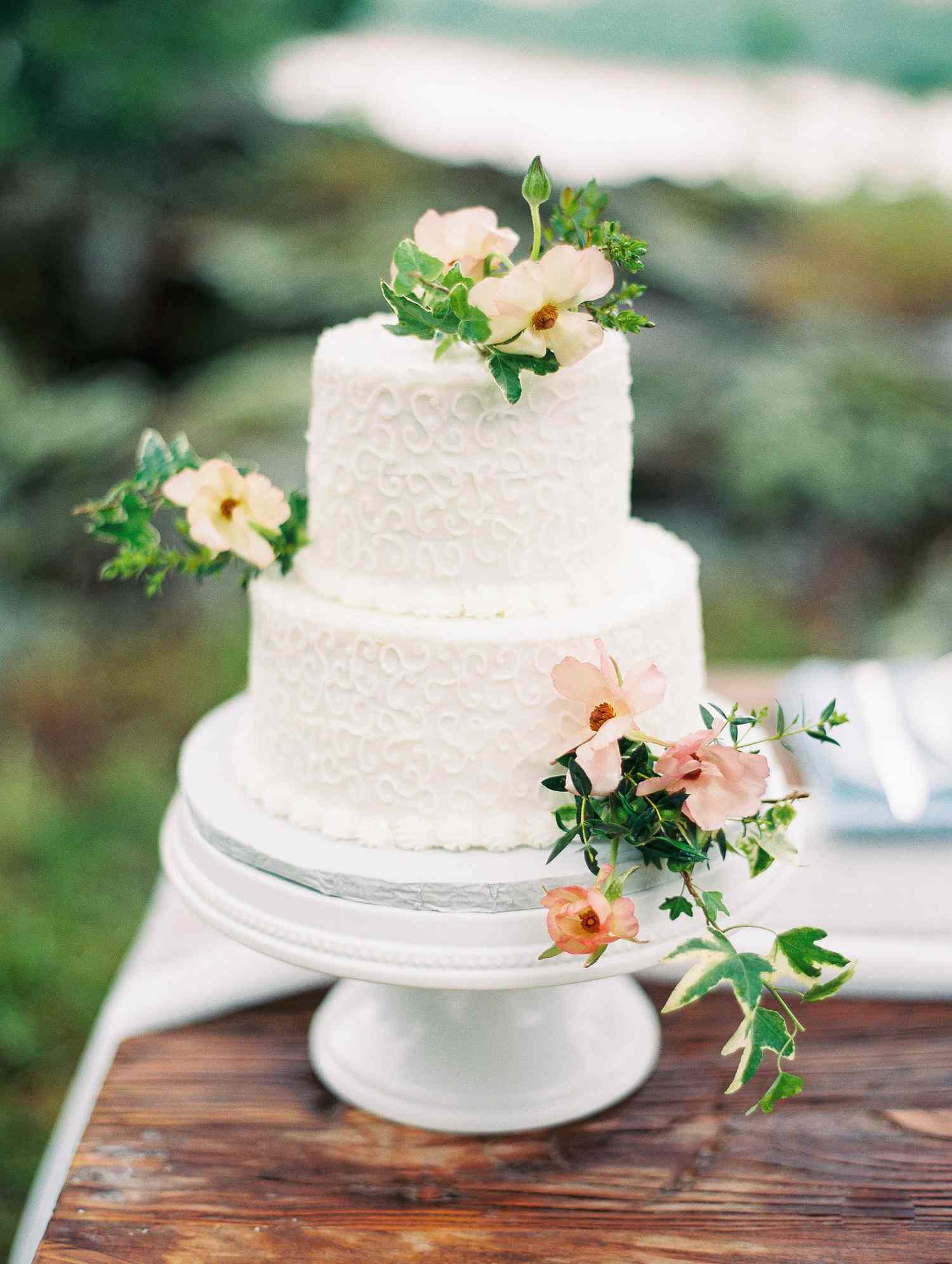 patterned cake with flowers