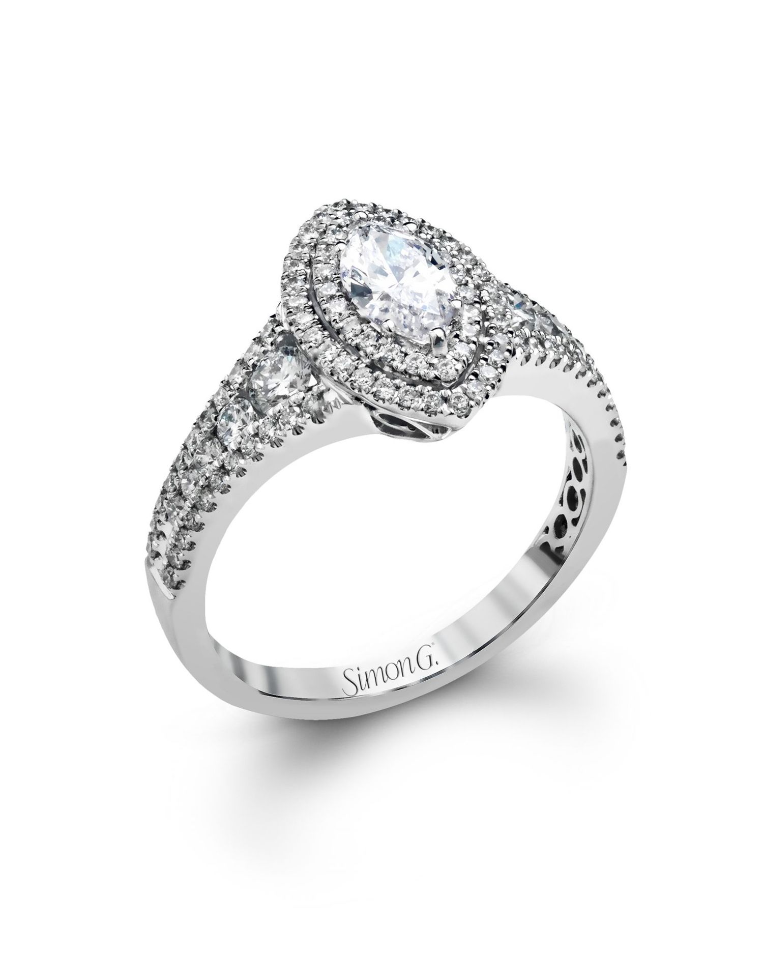 Marquise-Cut White Gold Engagement Ring
