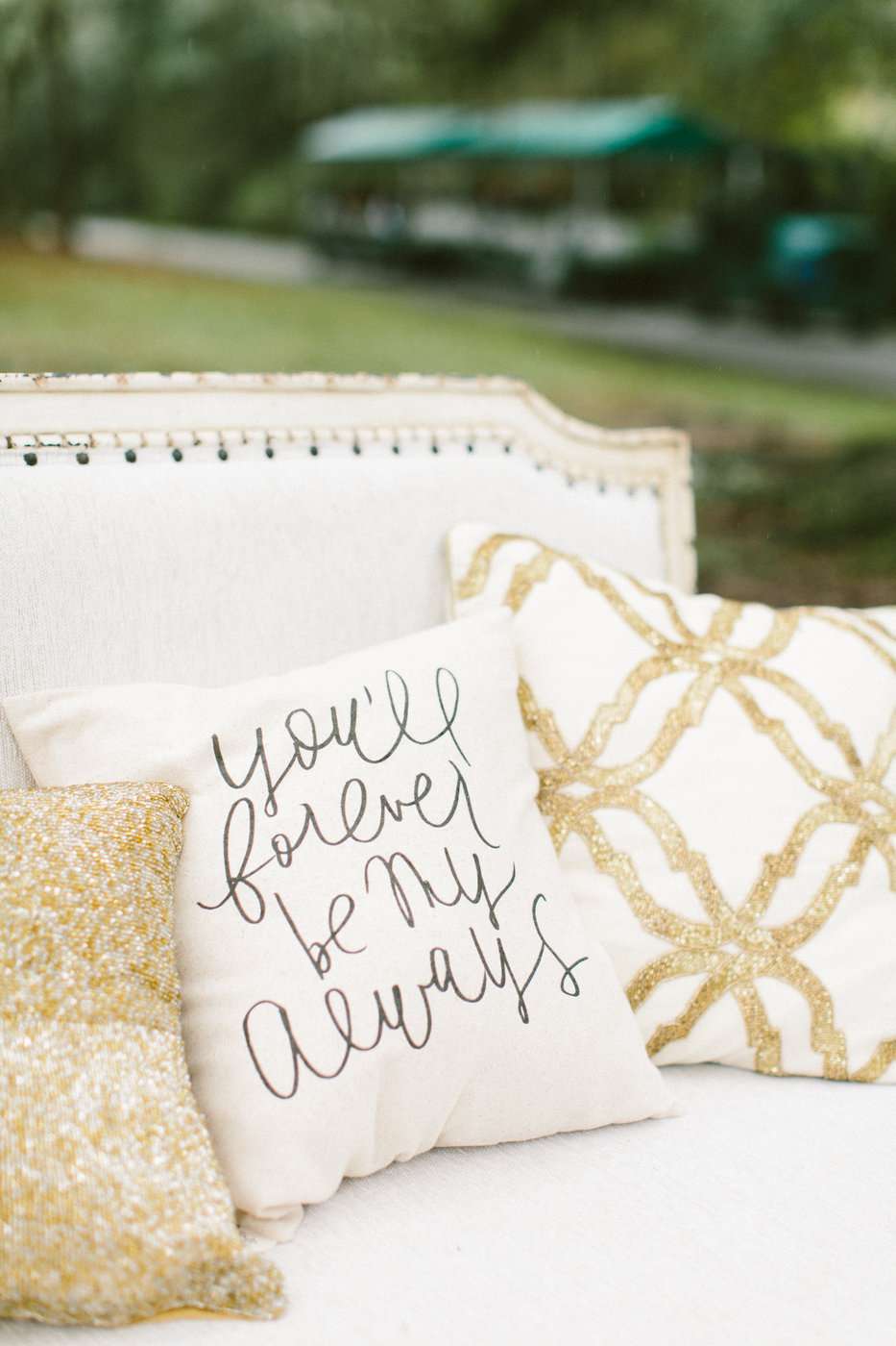 sparkling wedding pillows