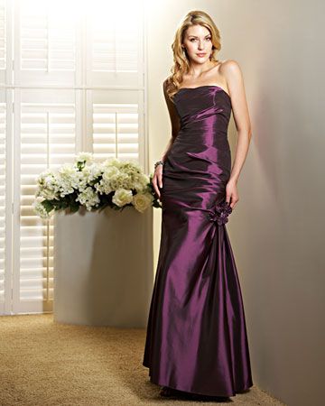 Purple, Strapless Dress
