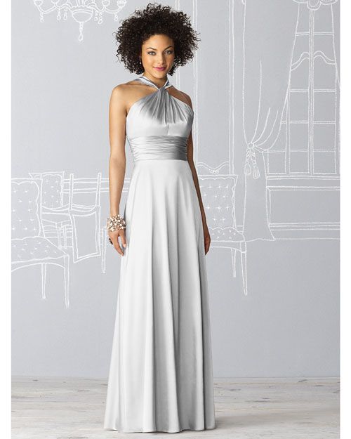 Floor-Length Silver Bridesmaid Dress