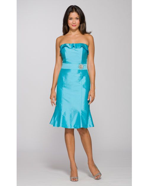Turquoise Short Strapless Dress