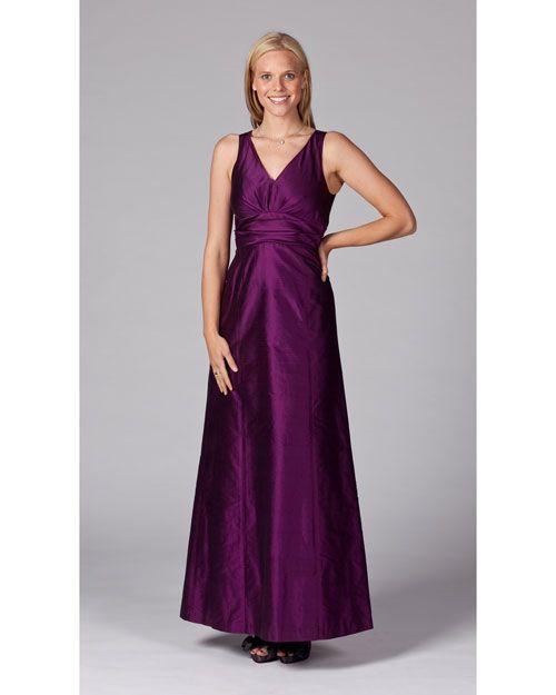 V-Neck Purple Bridesmaid Dress