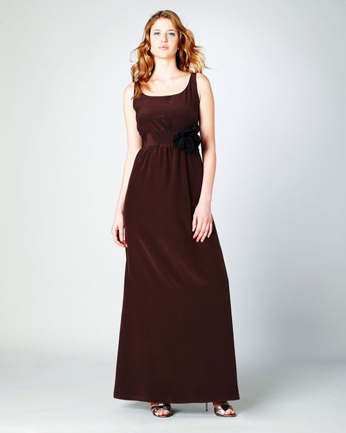 Floor-Length Burgundy Bridesmaid Dress