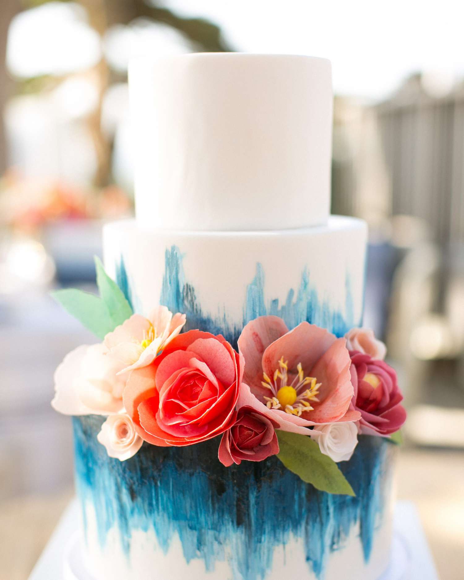 Faux-Flower Wedding Cake