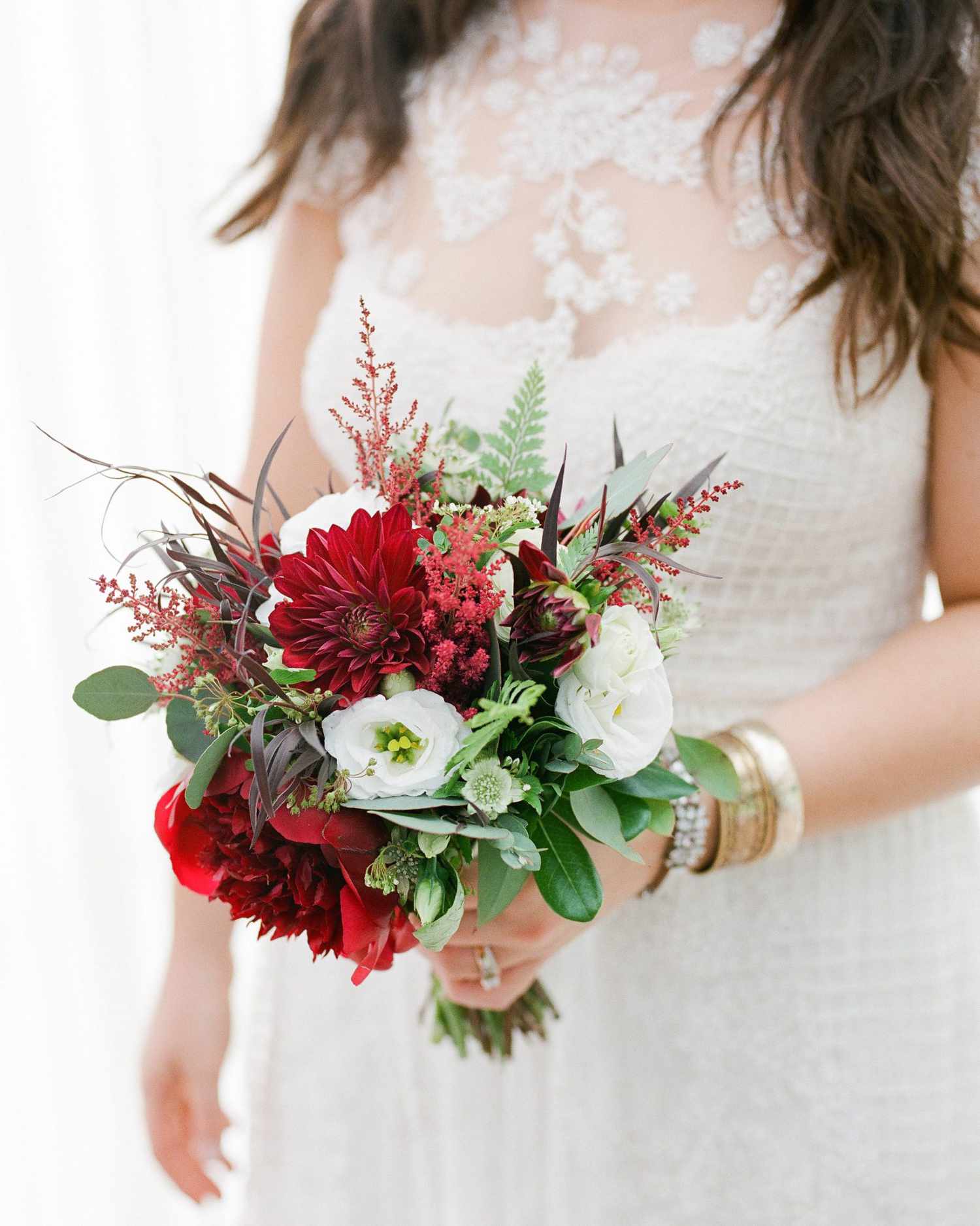 chrissys red bridal bouquet