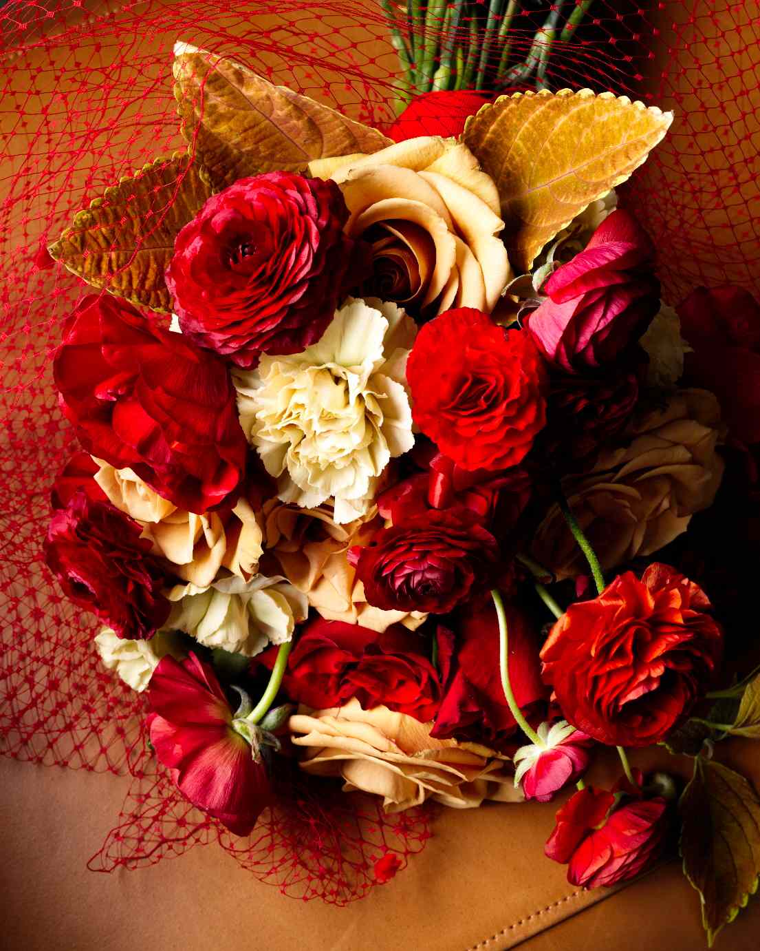 Red Peony Wedding Bouquet