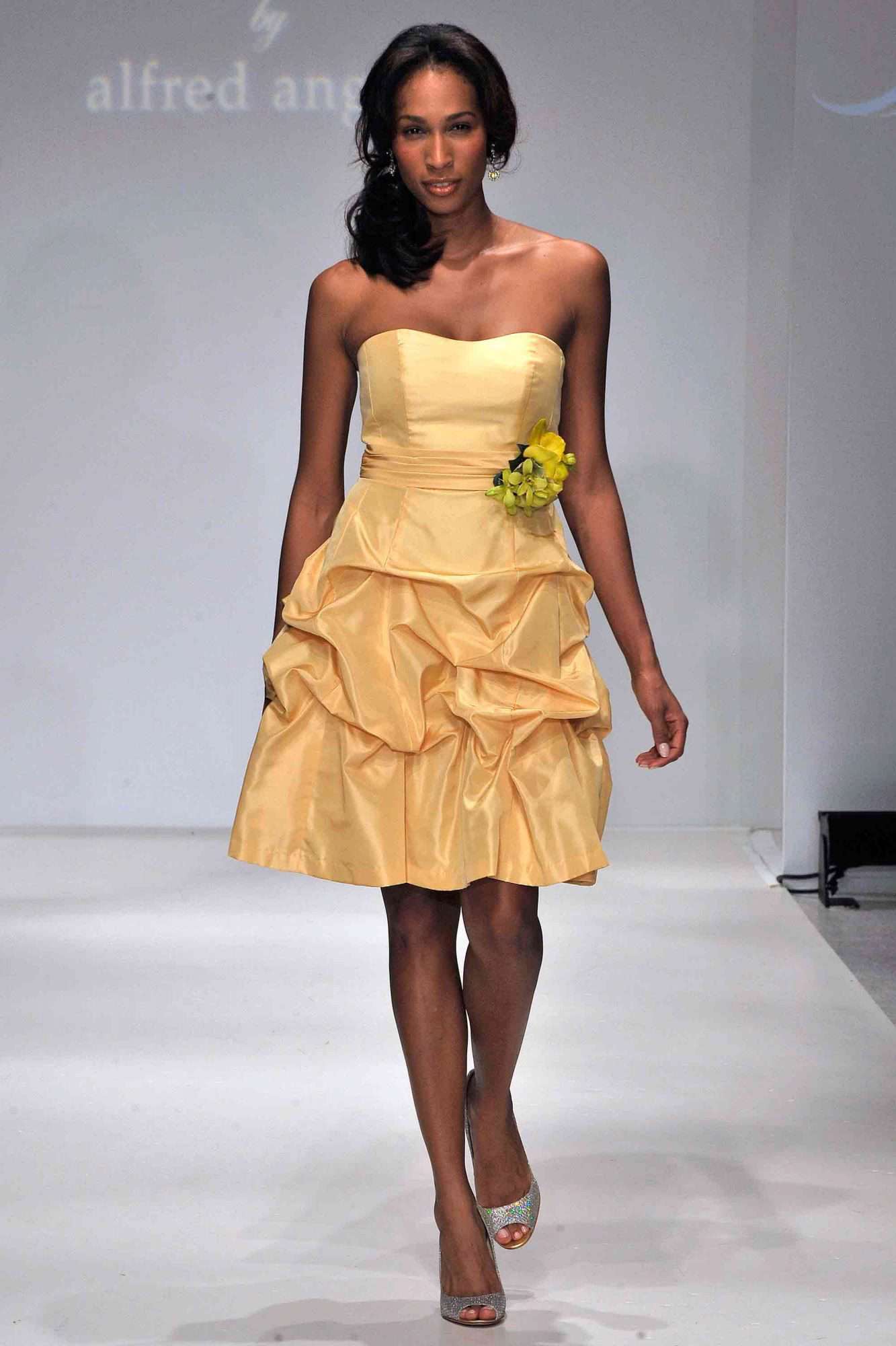 Short Yellow Bridesmaid Dress