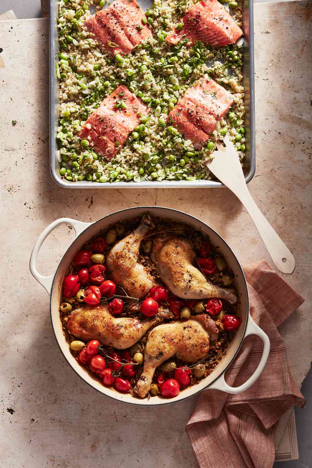 Braised Chicken with Tomatoes and Freekeh