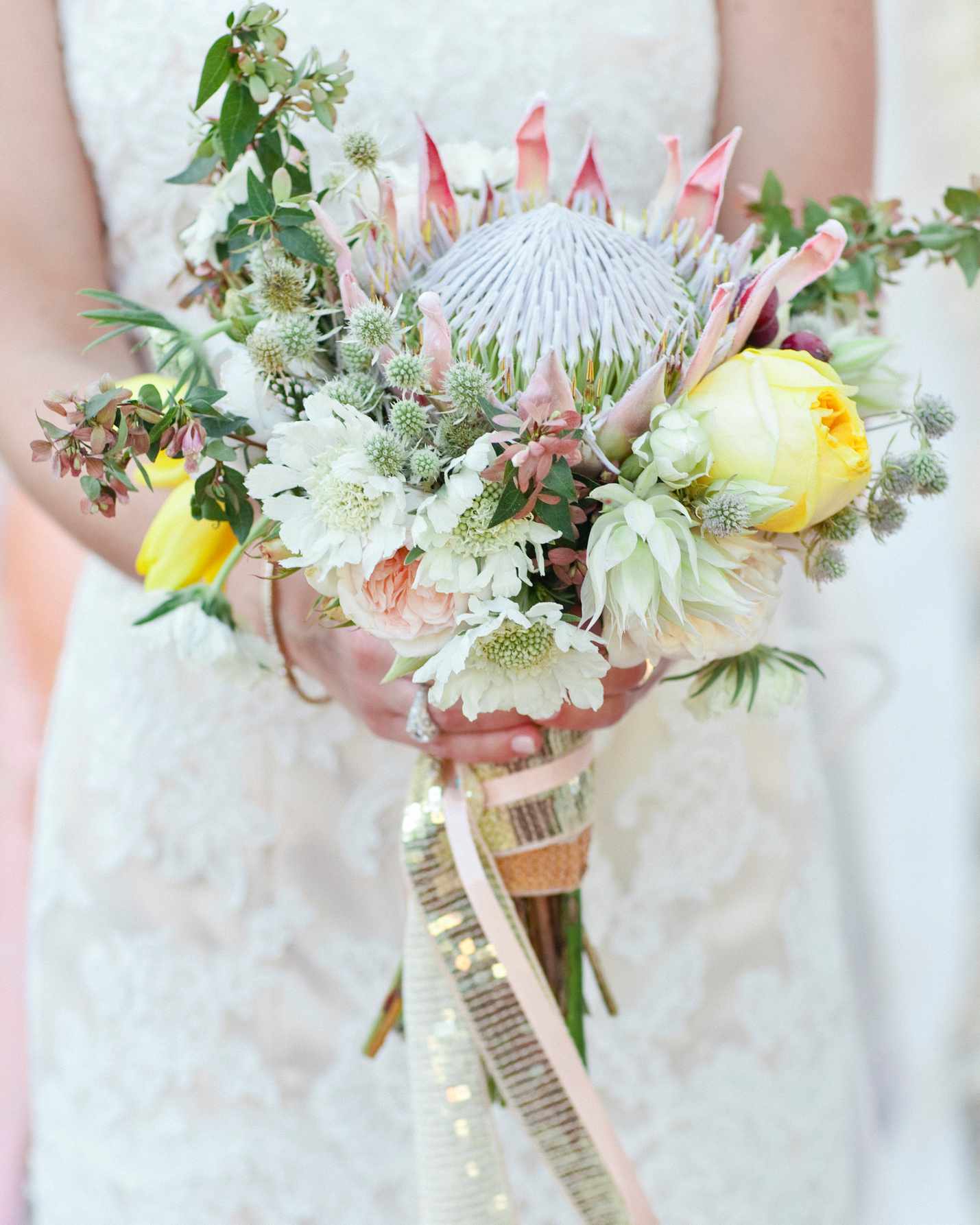 Fun Protea Wedding Bouquet