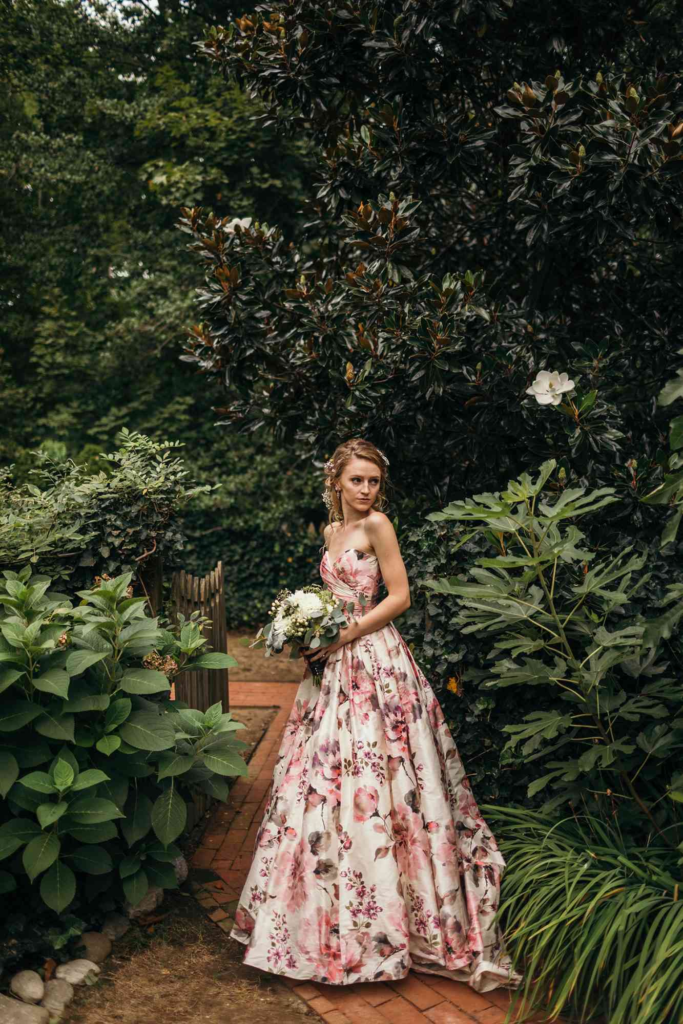 ball gown with flowers