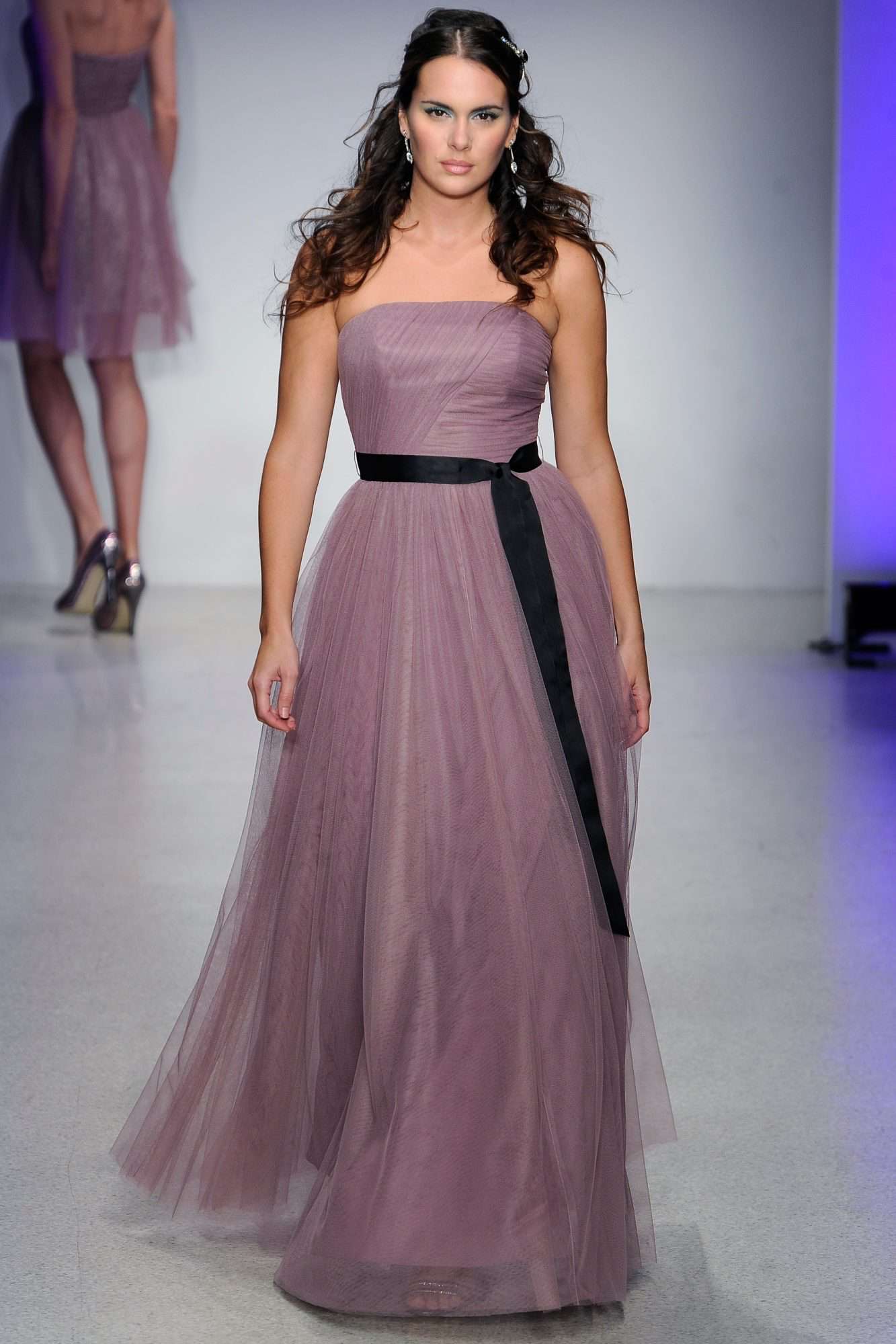 Long Lavender Bridesmaid Dress