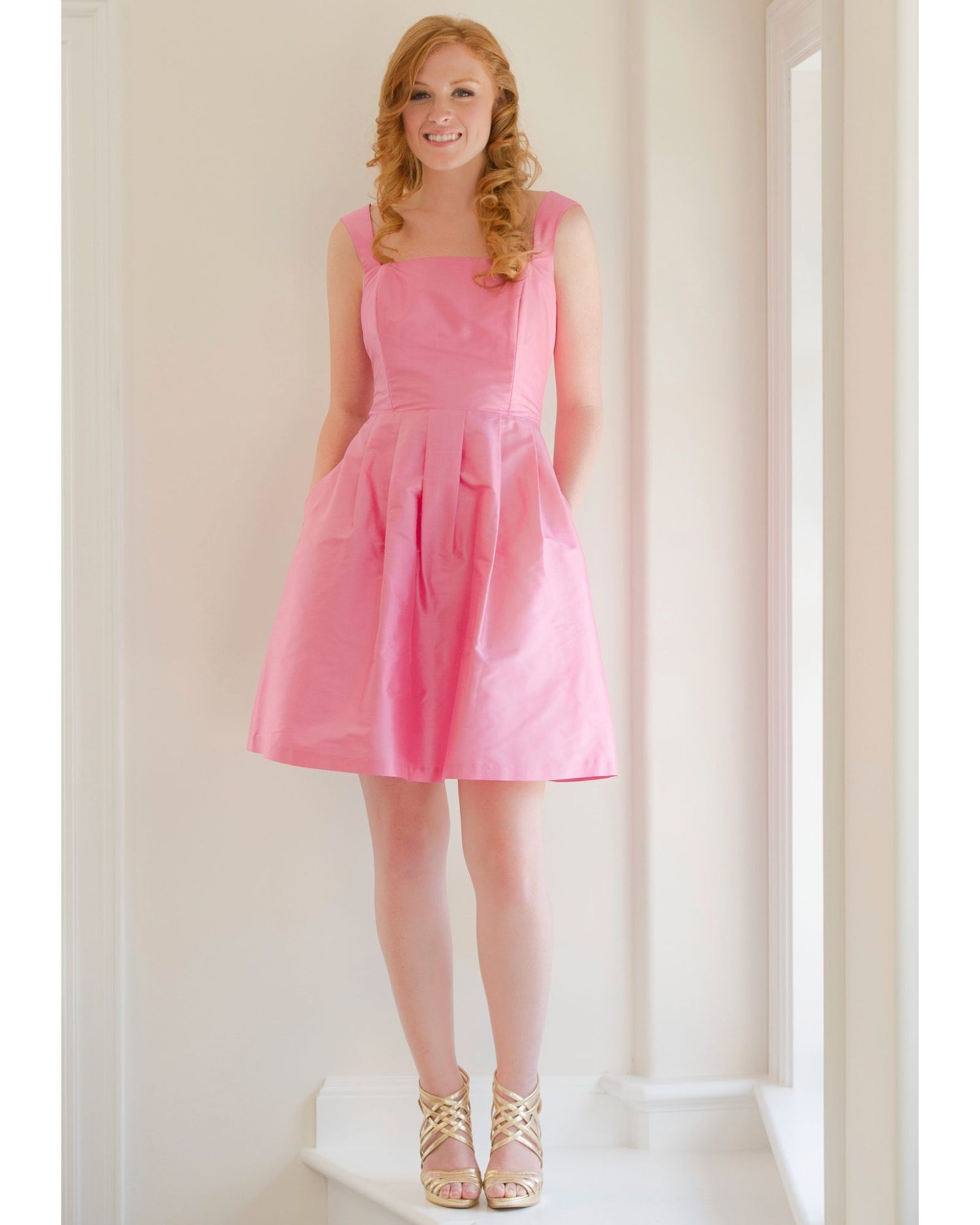 Short Pink Bridesmaid Dress