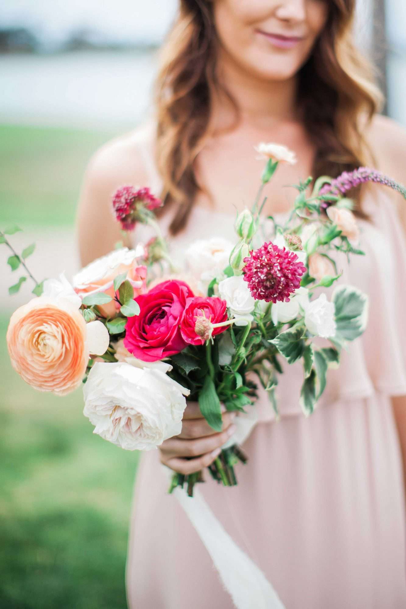 white and colorful bouquet