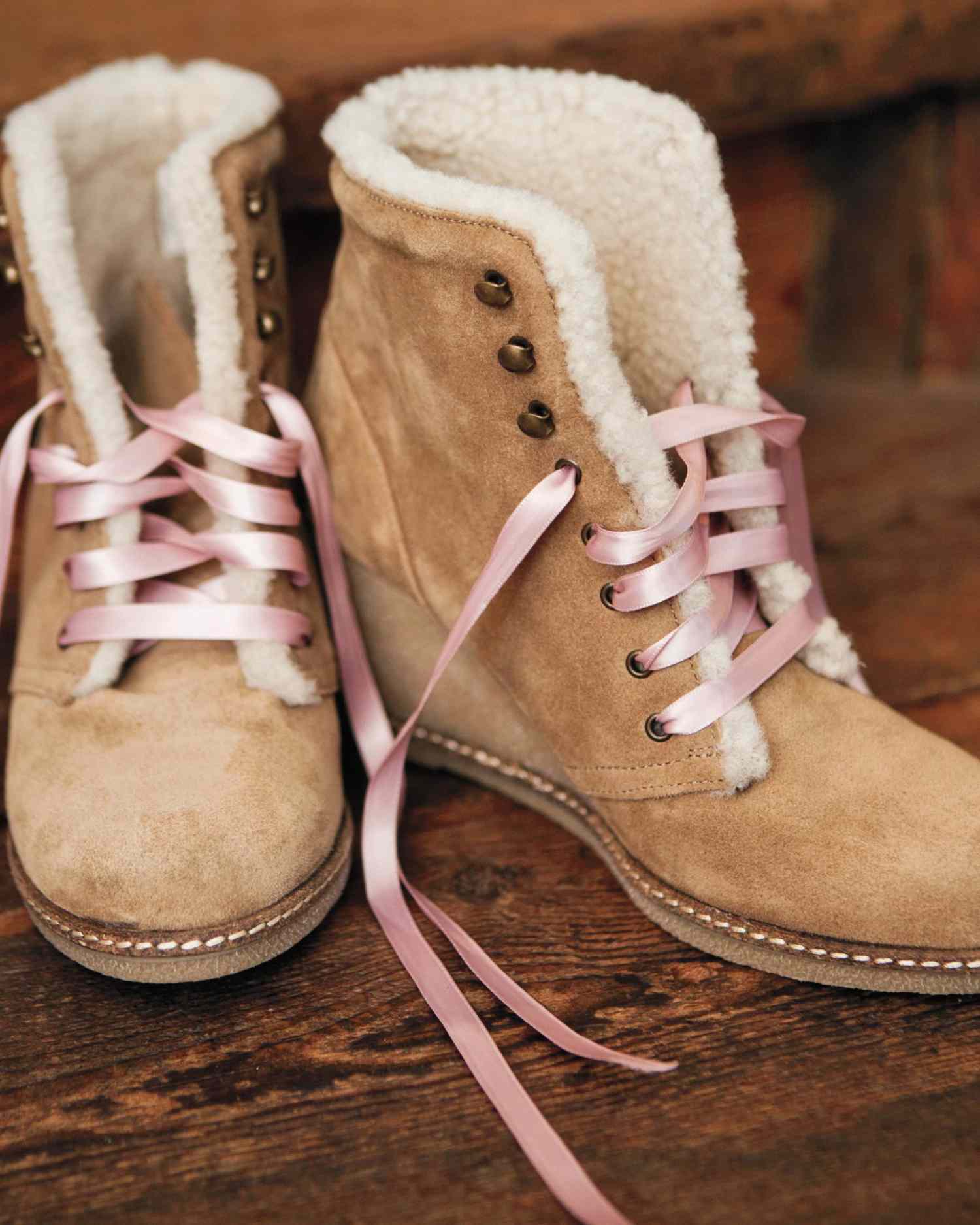 Snow-Ready Shearling Wedges