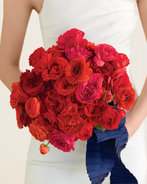 Bouquet with Red Roses and Ranunculus