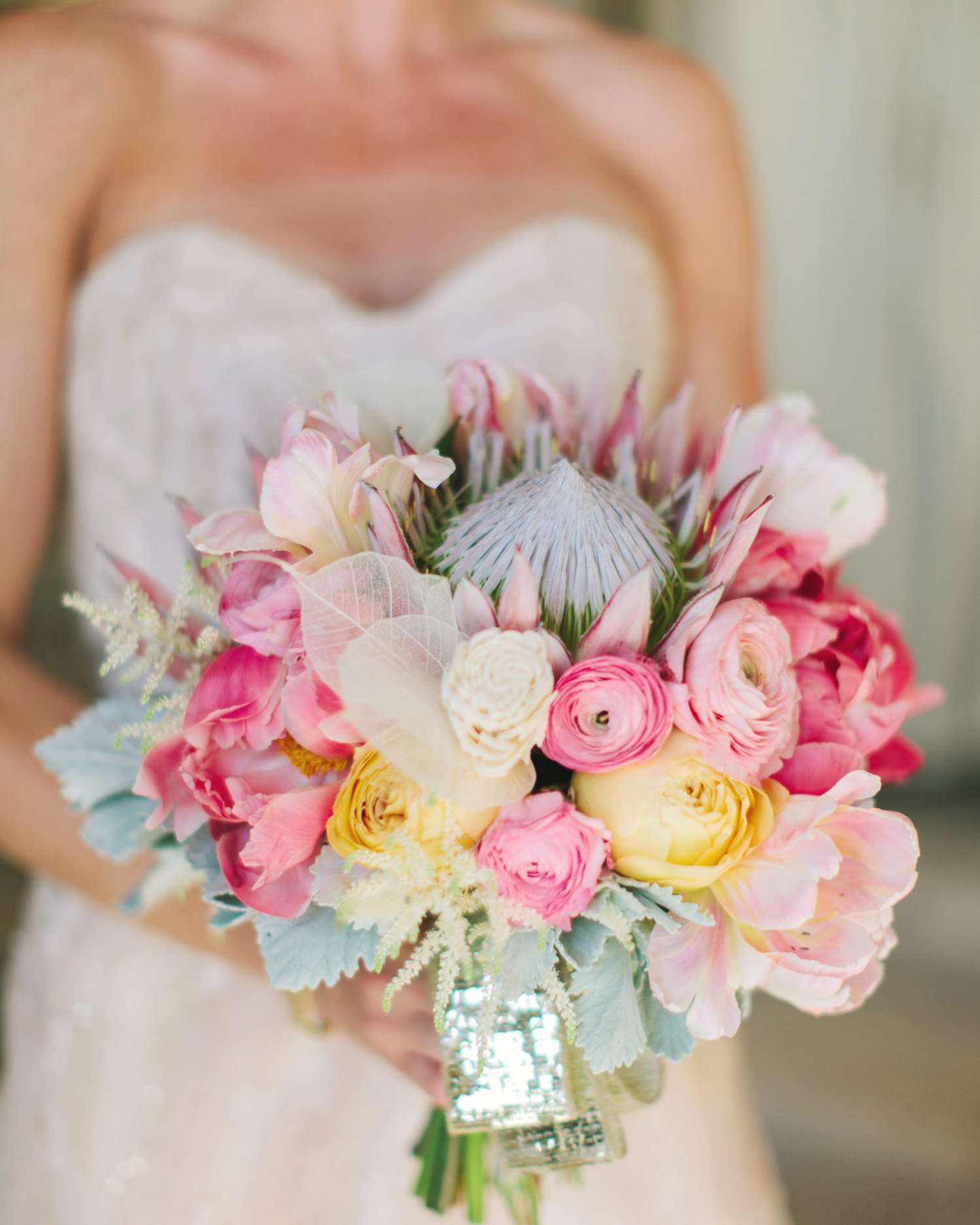 King Protea and Ranunculus Bouquet