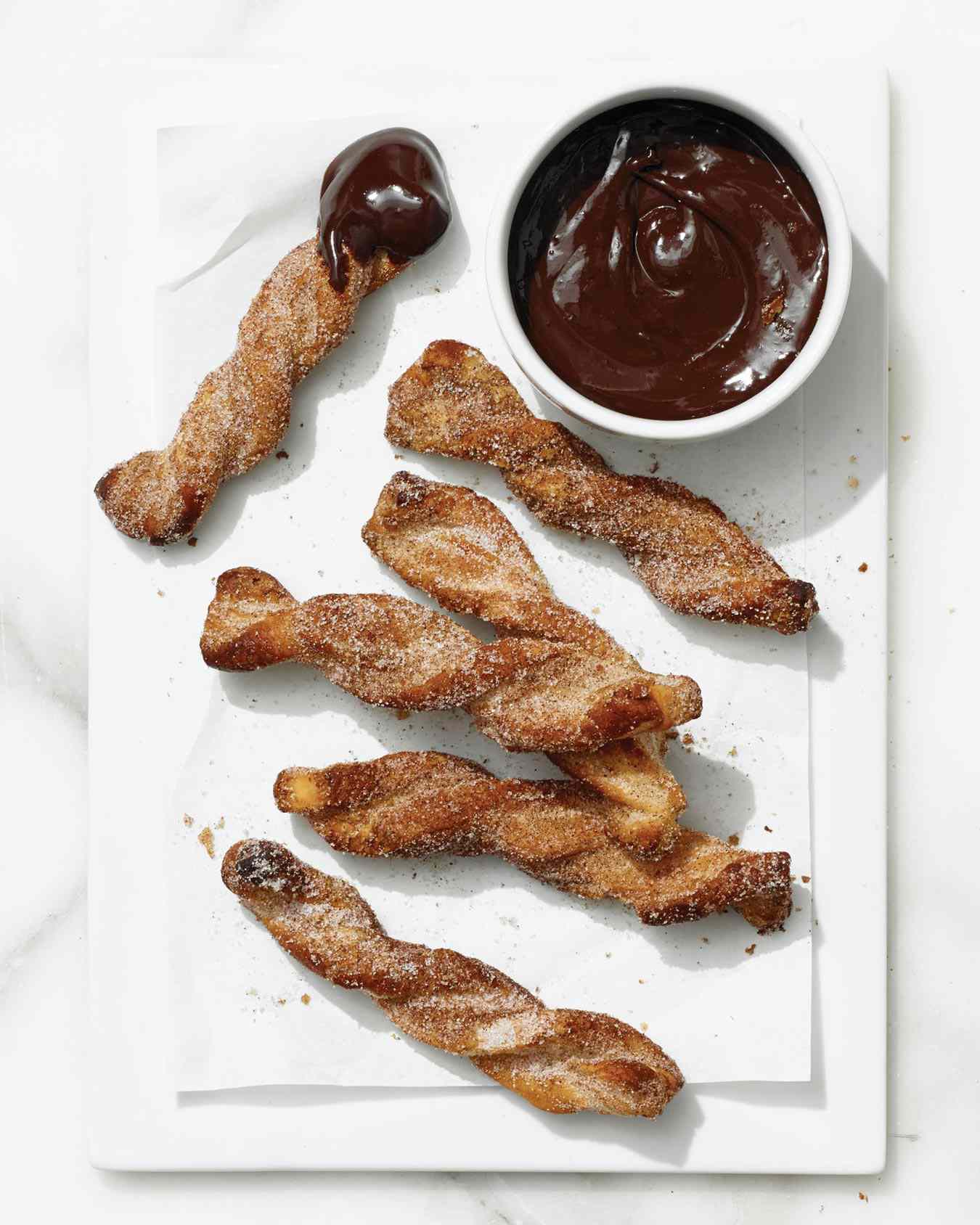 Easy Churros with Mexican Chocolate Sauce