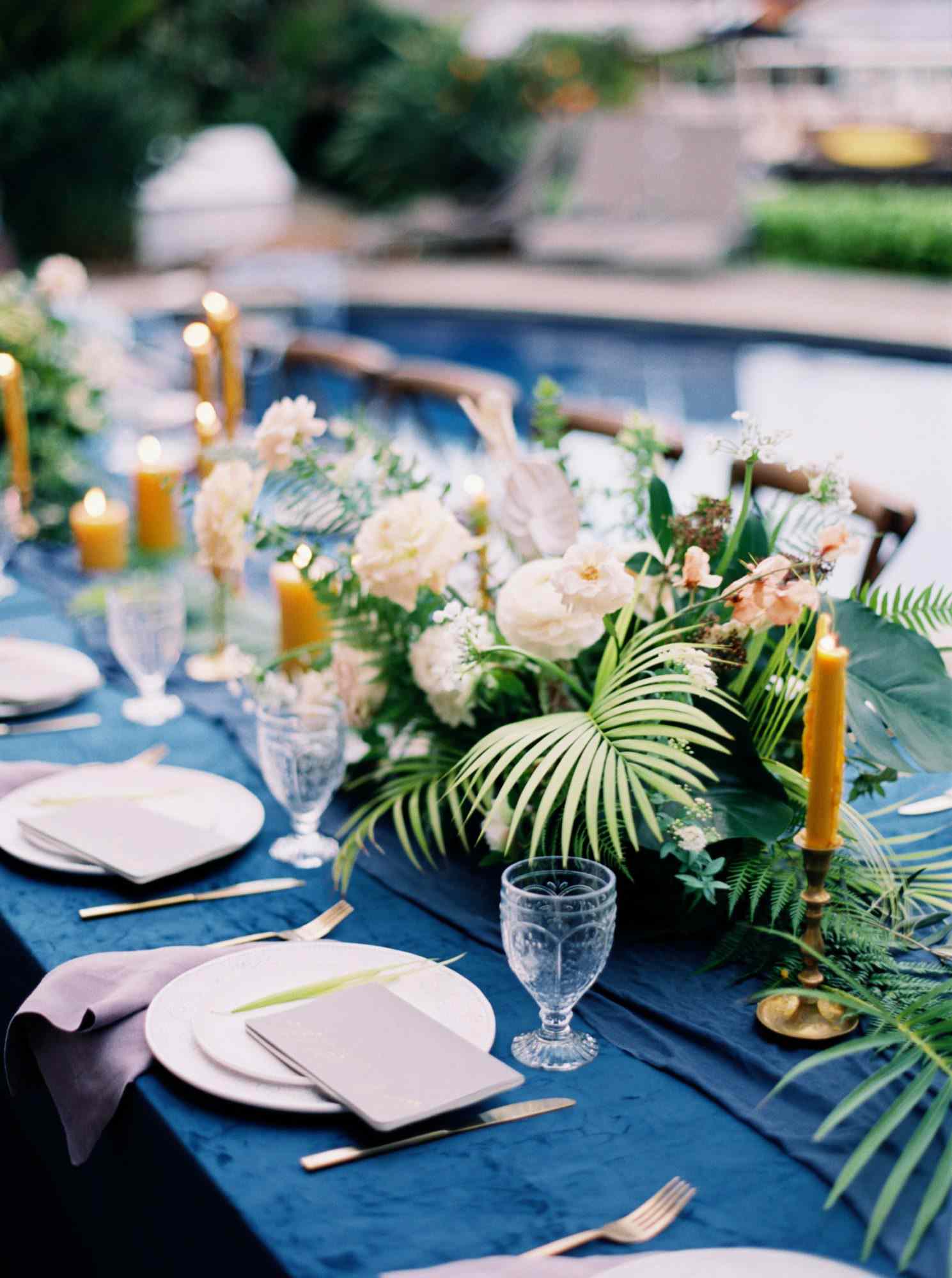 Centerpieces with Tropical Palms