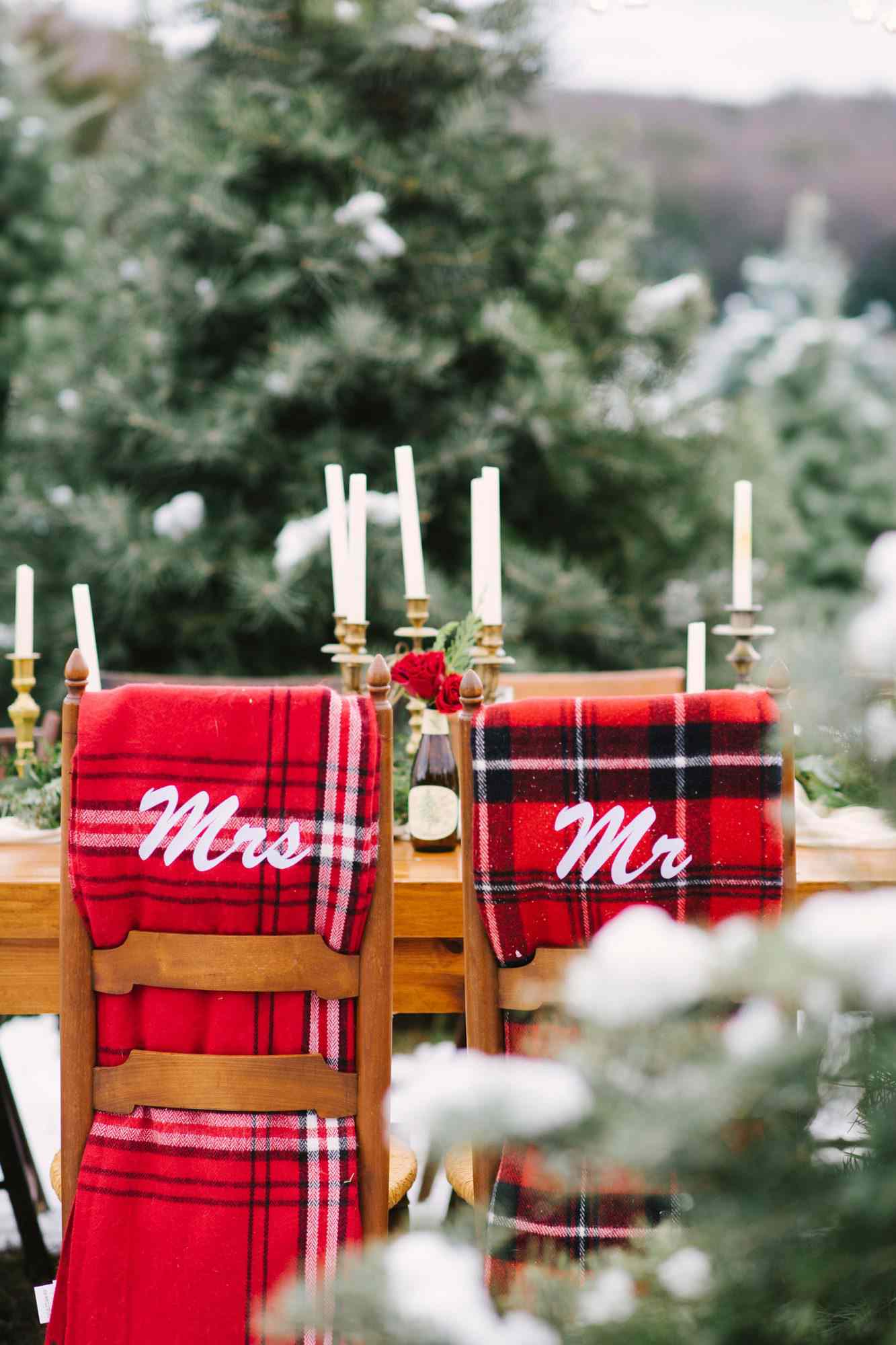 Chair Decor Mr. and Mrs. Blankets