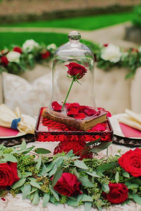 Beauty and the Beast-inspired centerpiece
