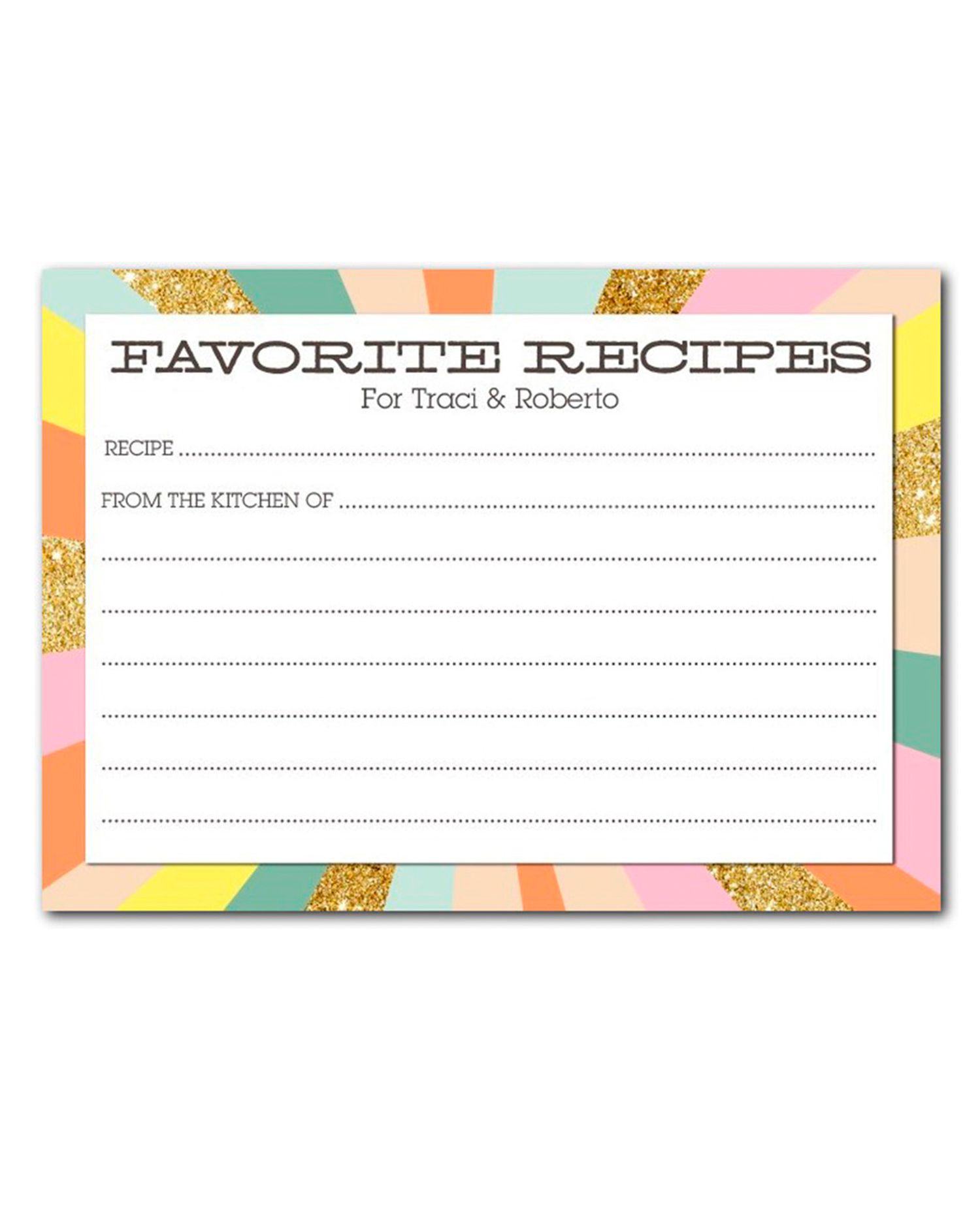 Recipe Card for Kitchen Shower /& Weddings Baking Utensils Bridal Game Printable 3x5 Recipe Card Template Recipes to Share with the Bride