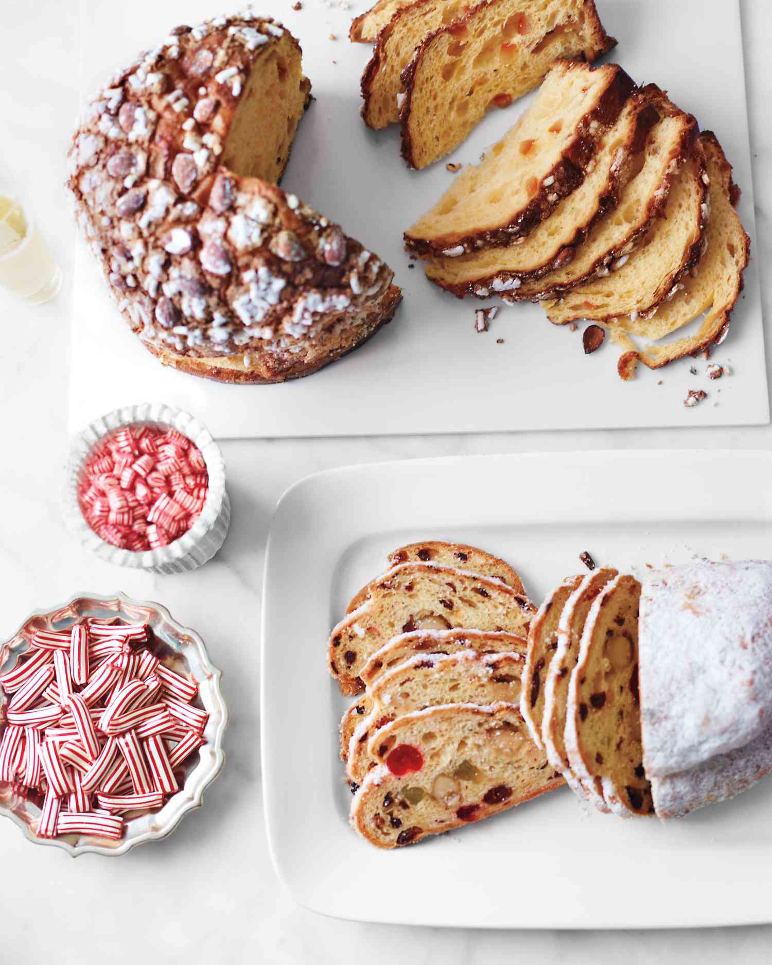 Panettone, Stollen with Marzipan, and Seasonal Candies