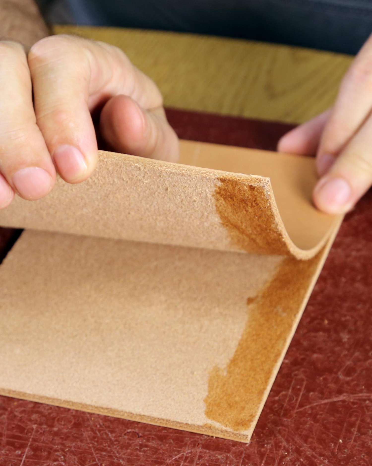 Use Rubber Cement To Hold Leather In Place