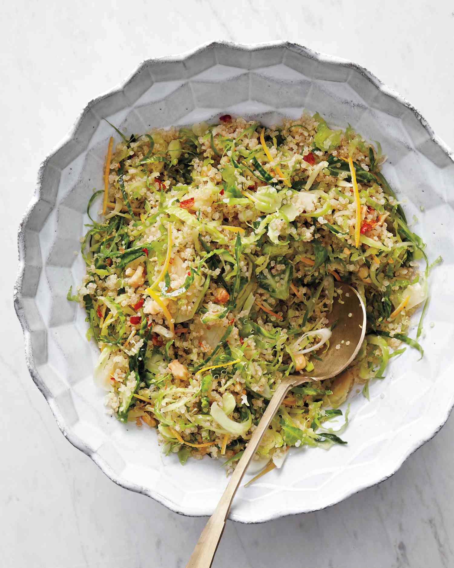 Shaved Brussels Sprout, Meyer Lemon, and Quinoa Salad